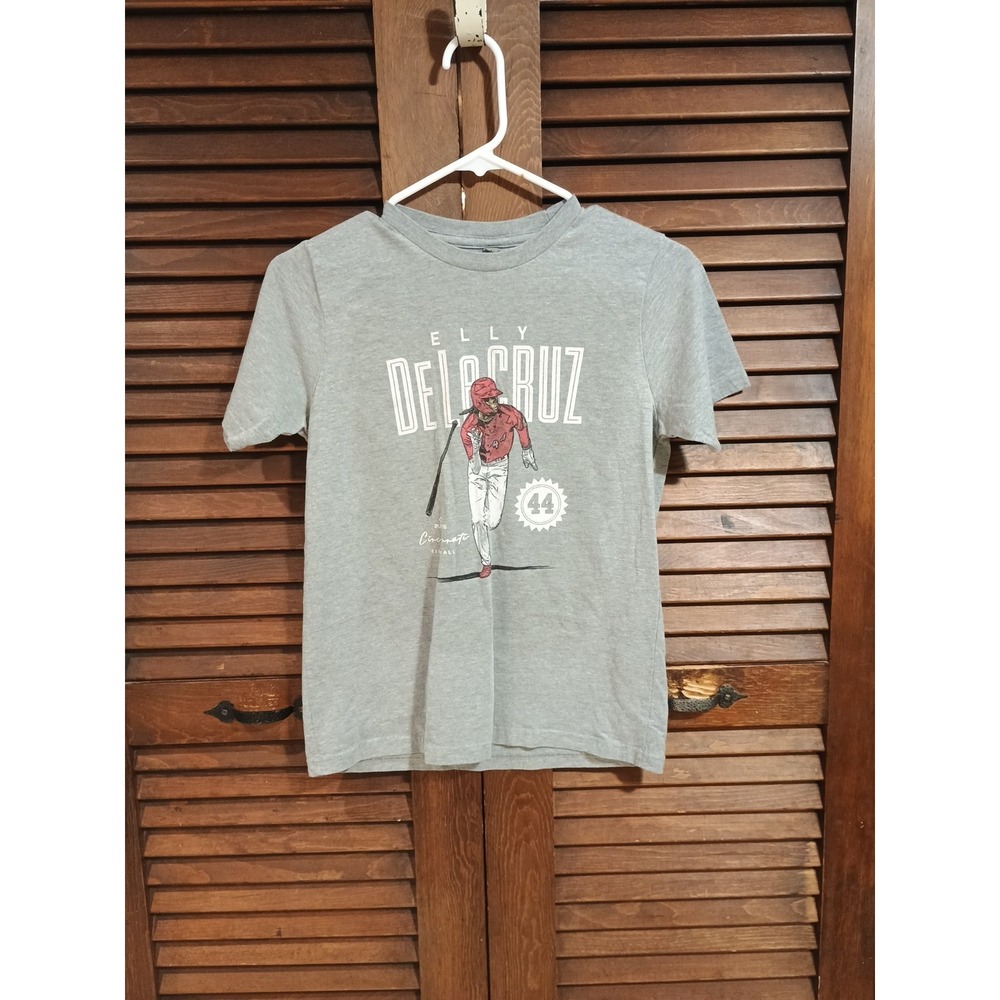 Elly De La Cruz Running Cincinnati Reds T Shirt Size L - Kids Gray